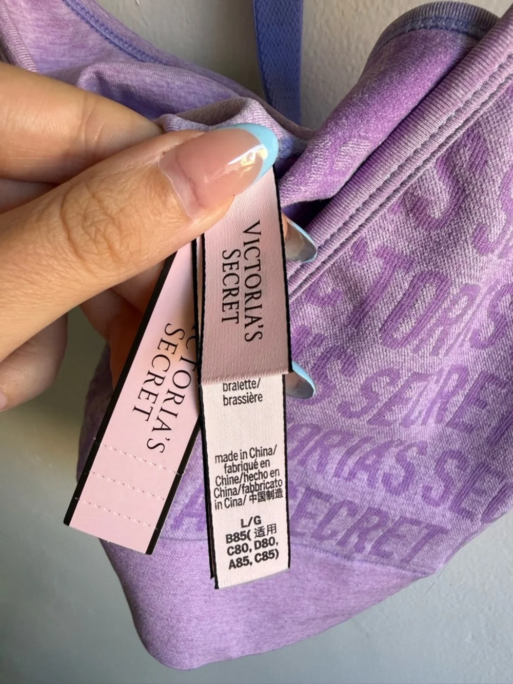 NWT Victorias Secret Purple Logo Bralette size Large - Picture 4 of 4